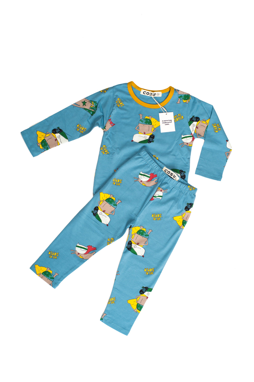 Be Cosy Kids PJ Set with Cartoon Print