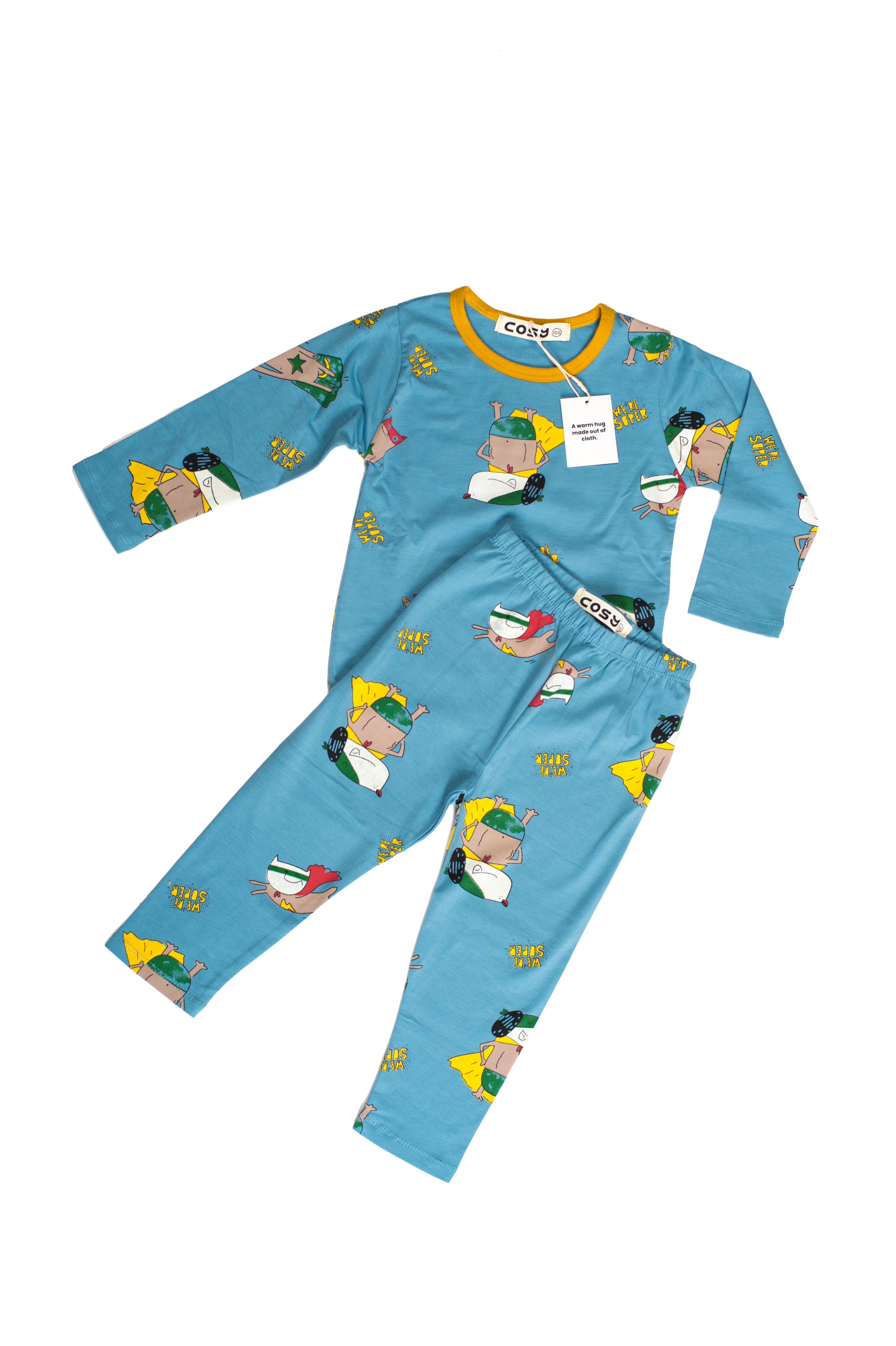 Be Cosy Kids PJ Set with Cartoon Print