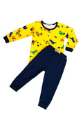 Be Cosy Kids PJ Set in Yellow and Dark Blue