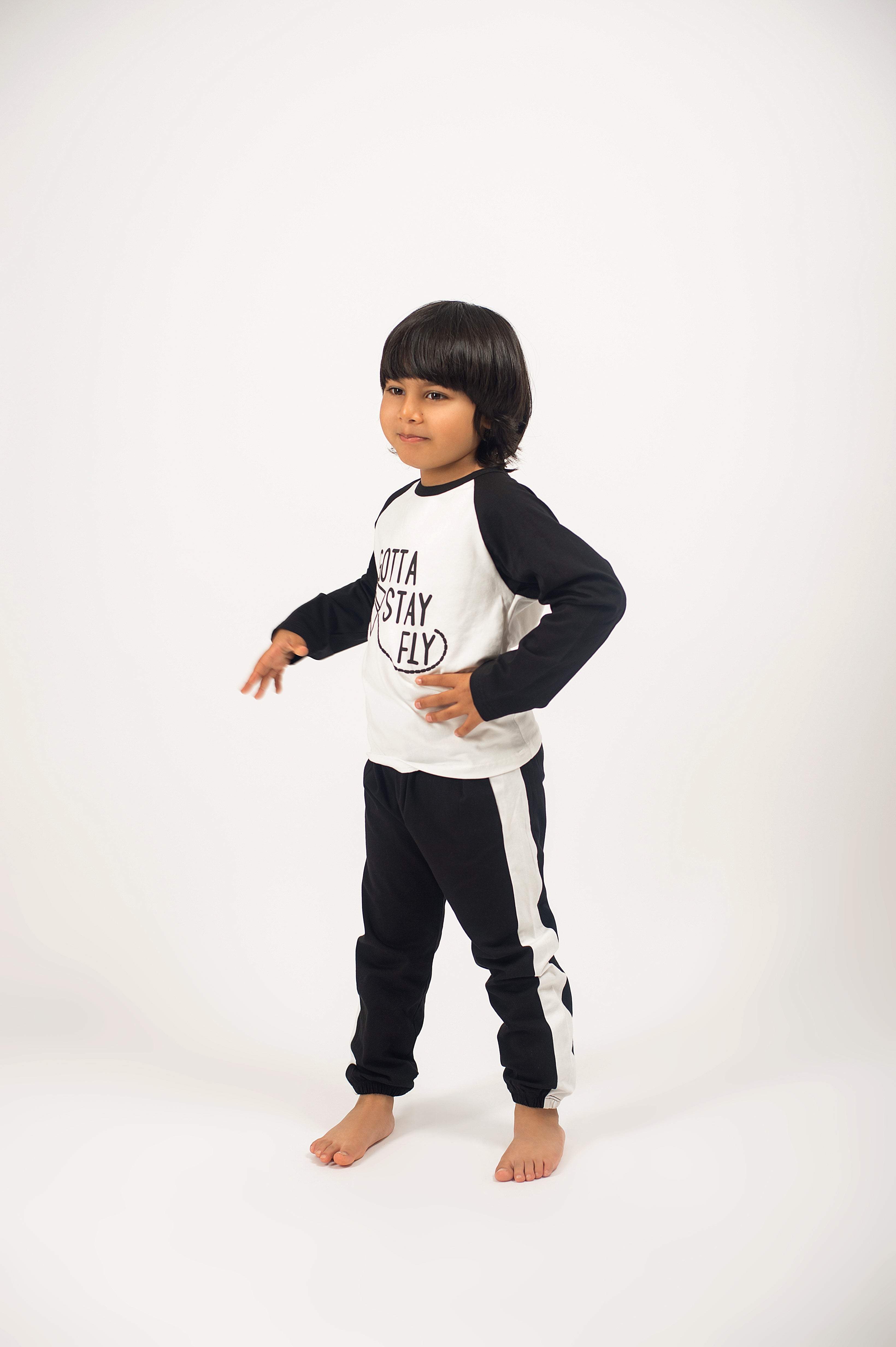 Be Cosy Kids PJ Set with 'Gotta Stay Fly Print'