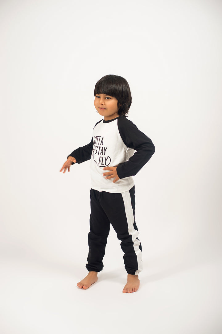 Be Cosy Kids PJ Set with 'Gotta Stay Fly Print'