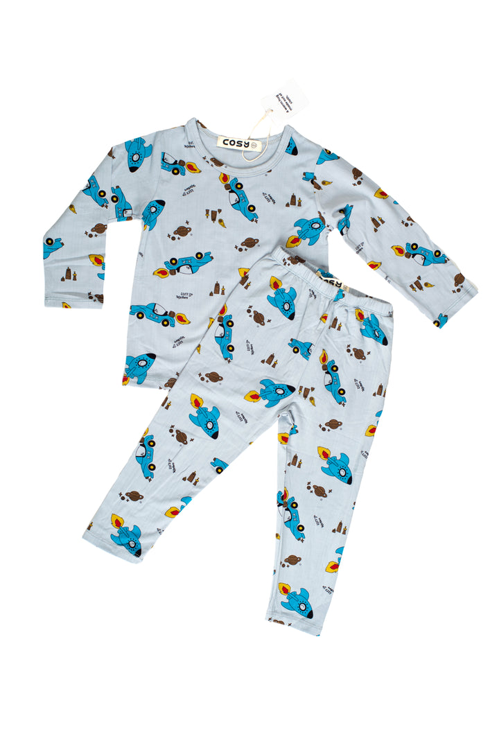 Be Cosy Kids PJ Set with Car Print
