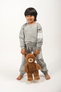 Be Cosy Kids Grey PJ Set with Stripes