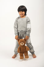 Be Cosy Kids Grey PJ Set with Stripes