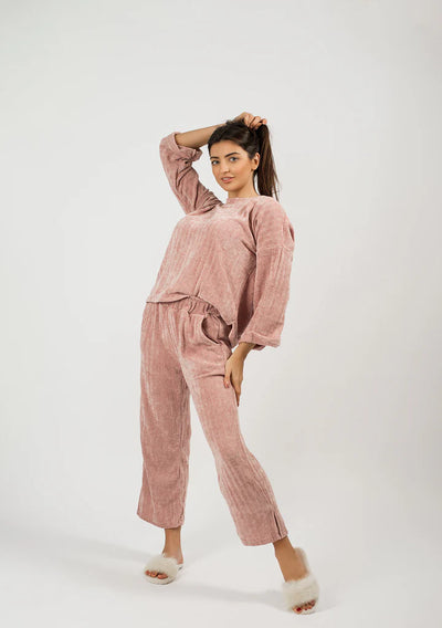 Be Cosy Knitted Loungewear Set in Pink