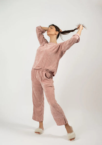 Be Cosy Knitted Loungewear Set in Pink