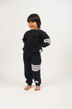 Be Cosy Kids Black PJ Set with Stripes