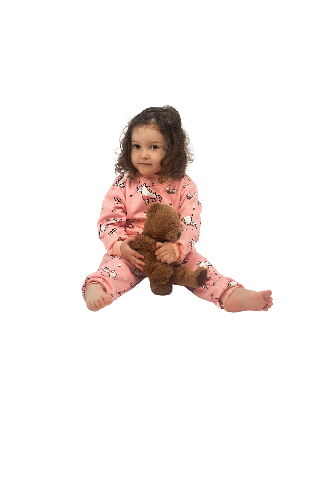 Be Cosy Girl's Unicorn Print PJ Set