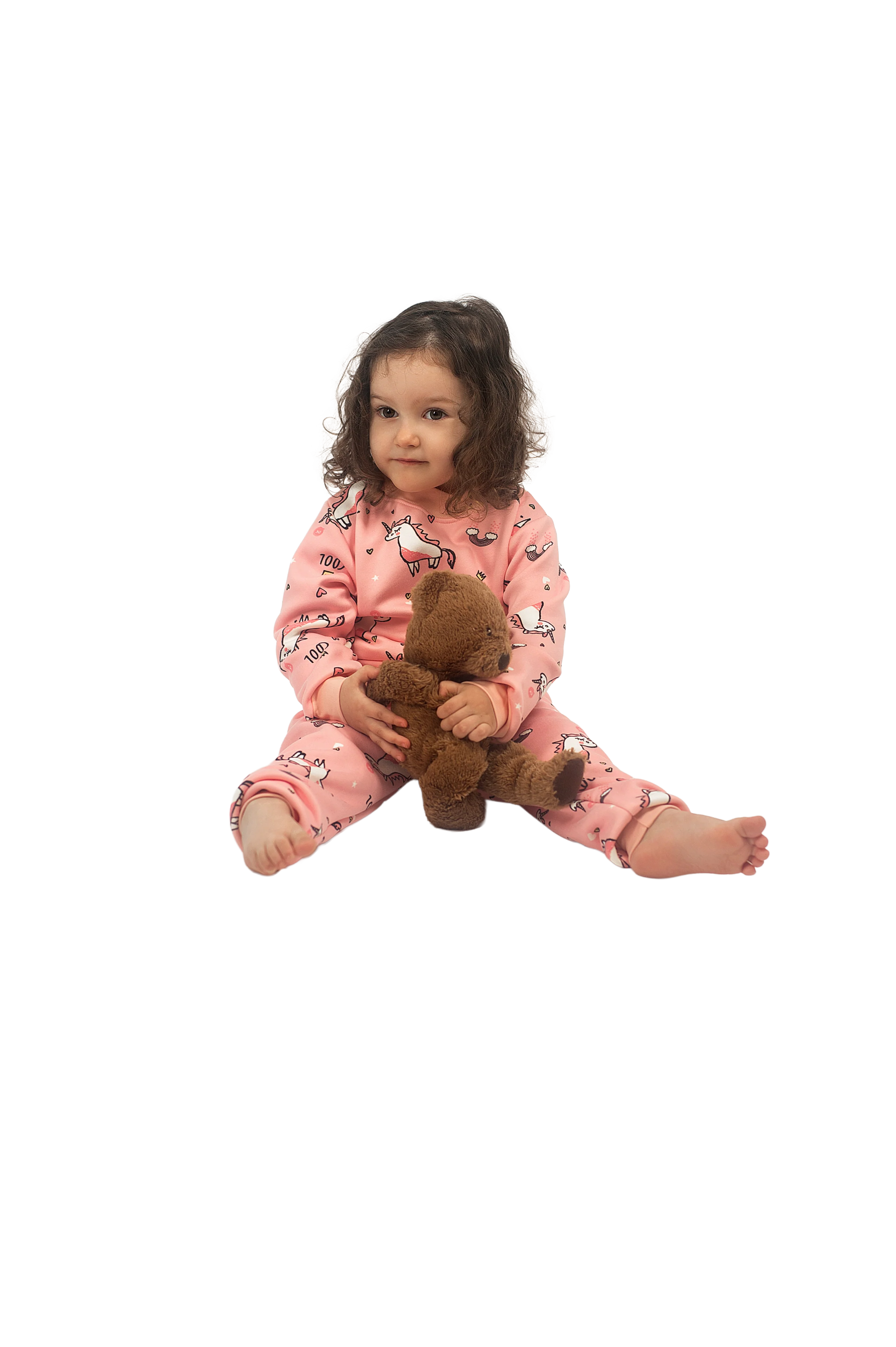 Be Cosy Girl's Unicorn Print PJ Set