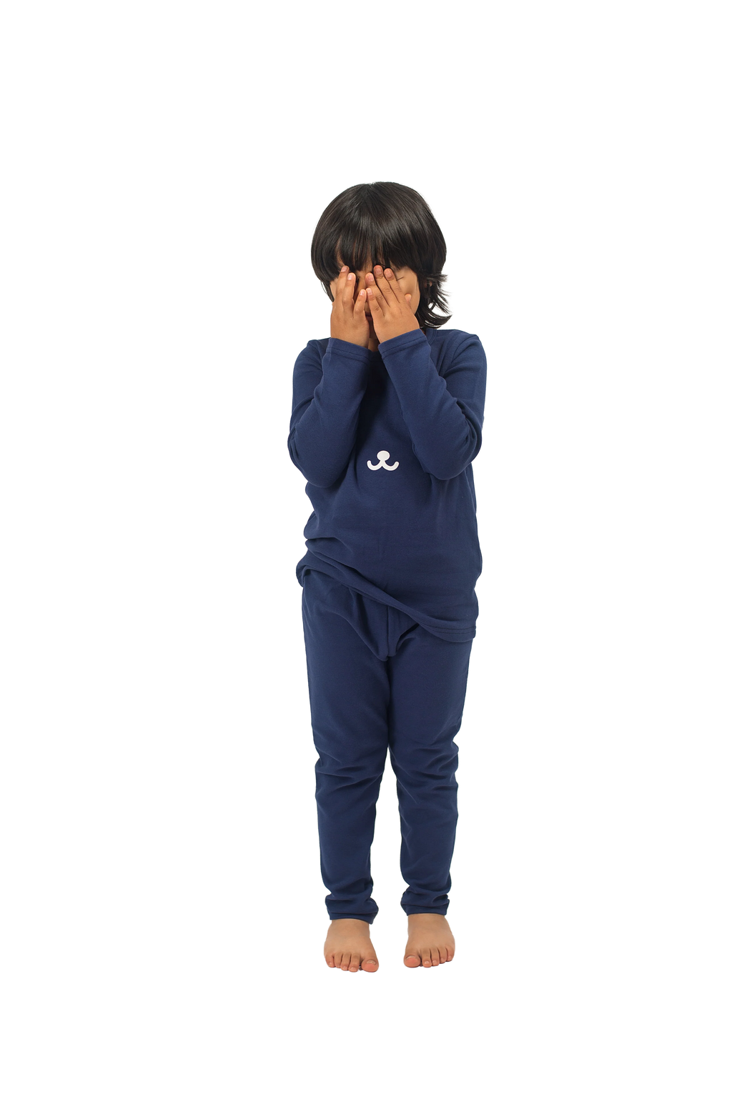 Be Cosy Kids Dark Blue PJ Set with Bear Face