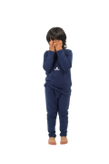 Be Cosy Kids Dark Blue PJ Set with Bear Face