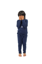 Be Cosy Kids Dark Blue PJ Set with Bear Face