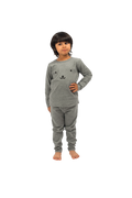 Be Cosy Kids Grey PJ Set with Bear Face