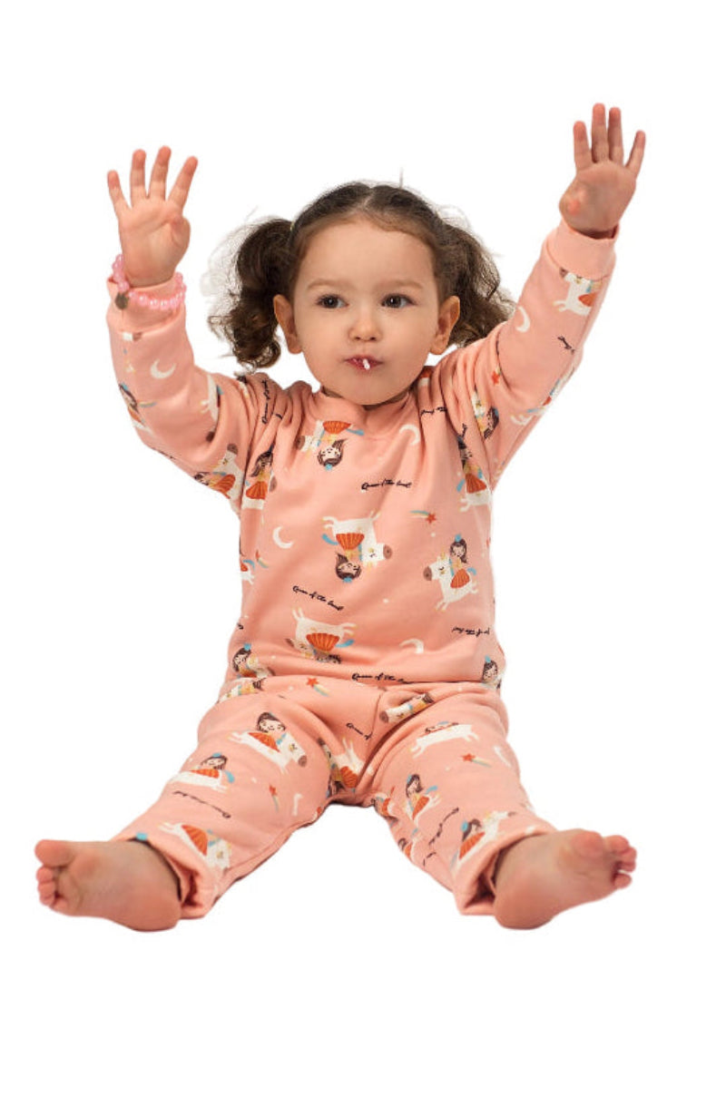 Be Cosy Girl's Princess and Unicorn PJ Set