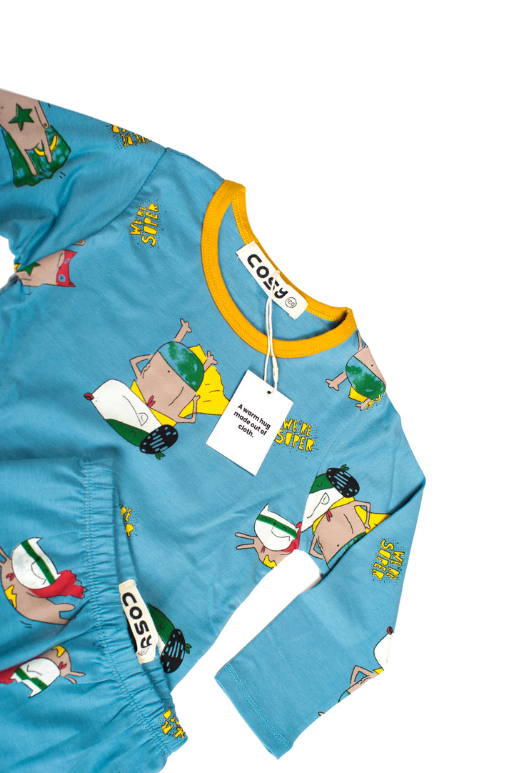 Be Cosy Kids PJ Set with Cartoon Print
