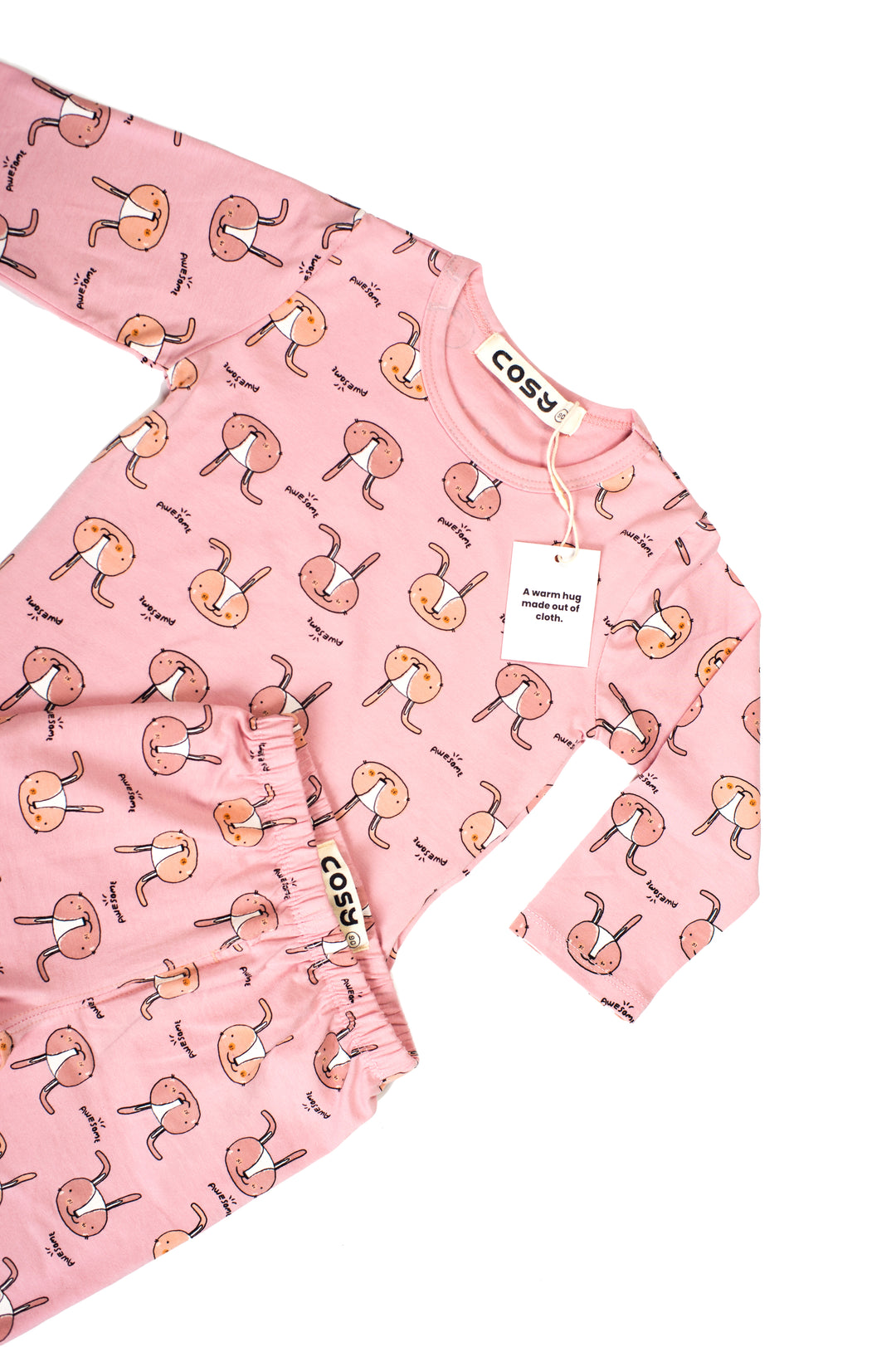 Be Cosy Girl's PJ Set with Rabbit Print