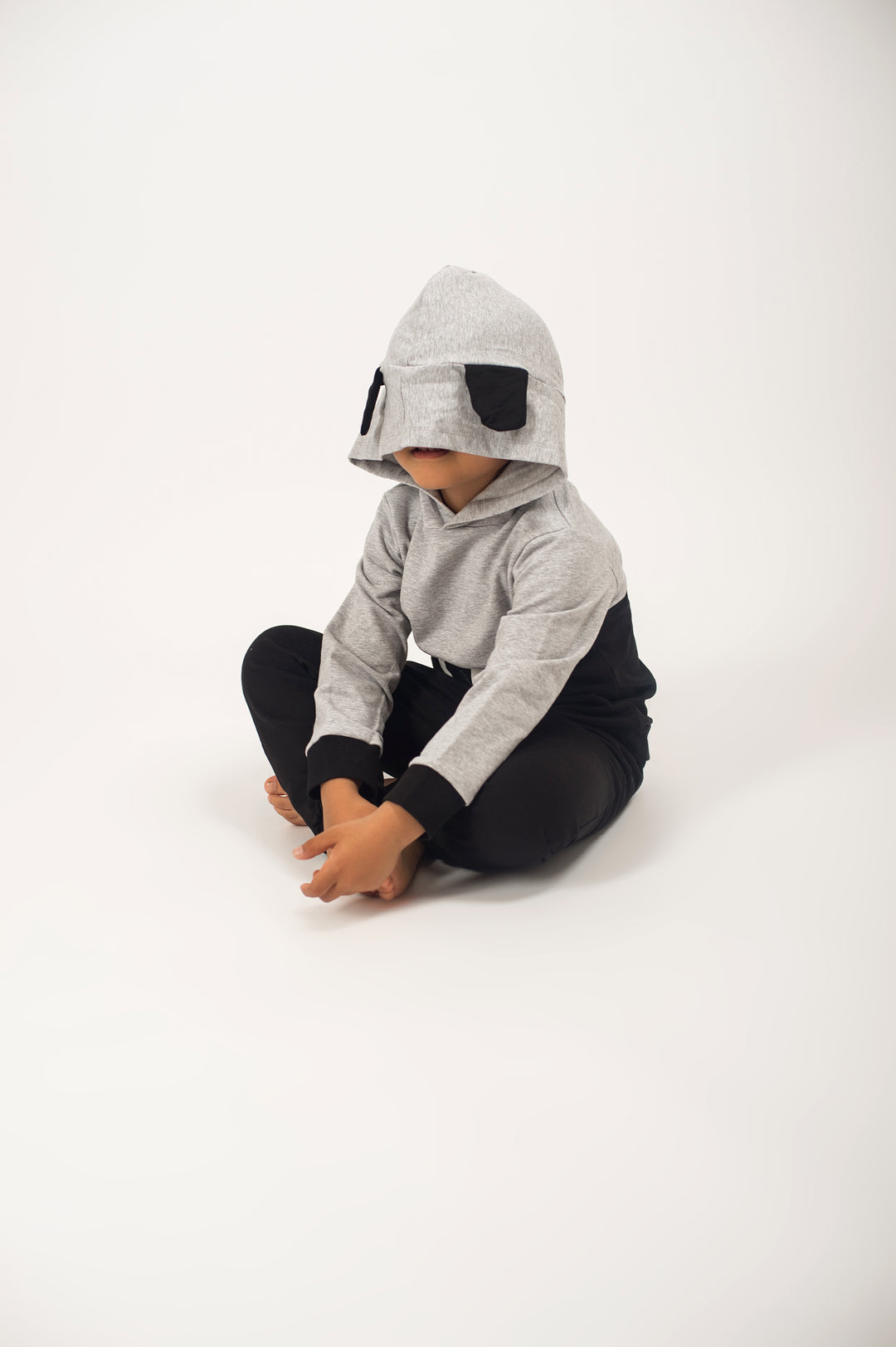 Be Cosy Kids Black and Grey PJ Set with Hoodie