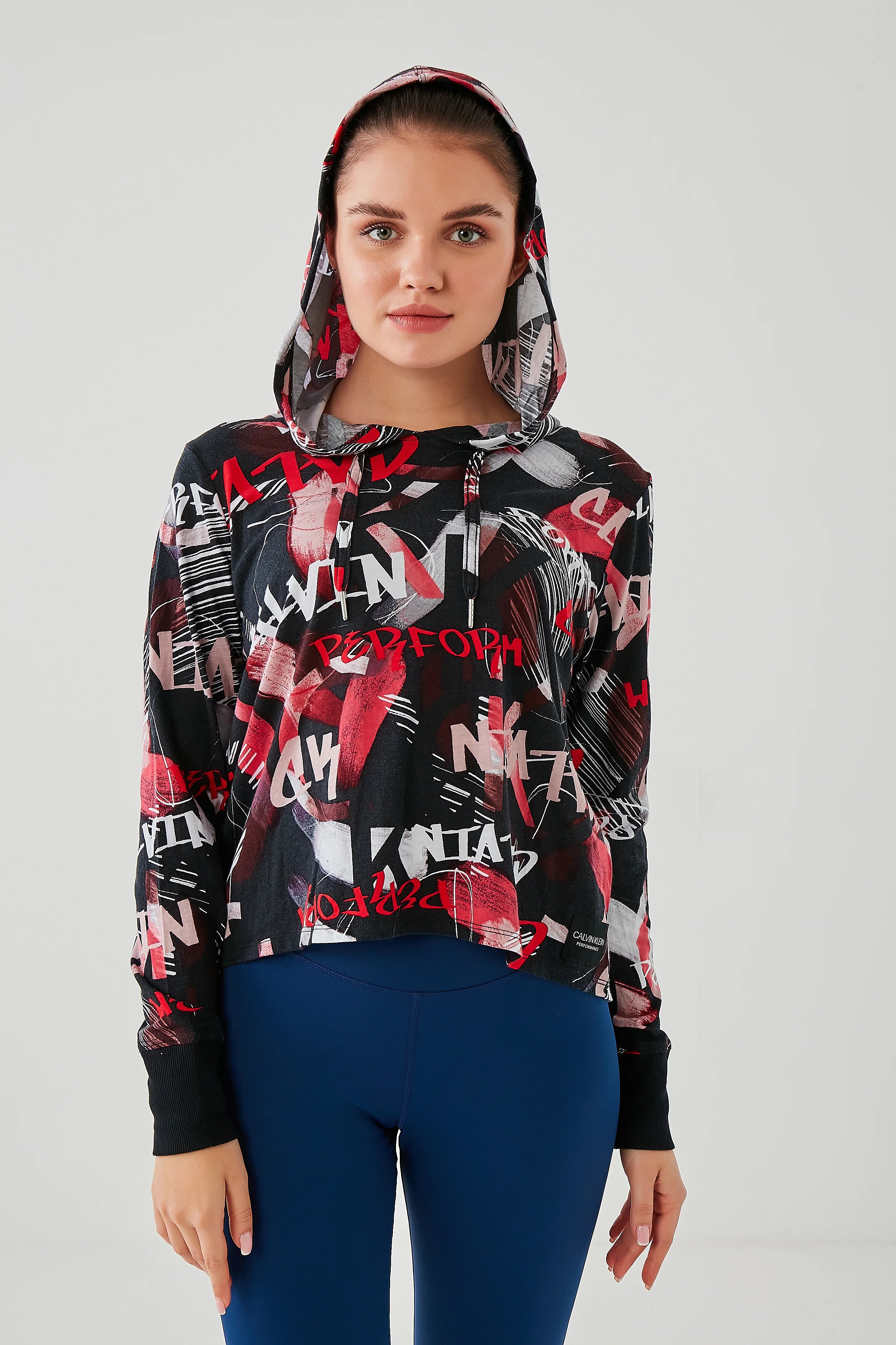 Calvin Klein Women's Jacket in Red and Black Print