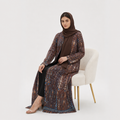 Coffee Brown Vintage Plisse Abaya