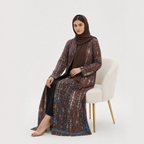 Coffee Brown Vintage Plisse Abaya