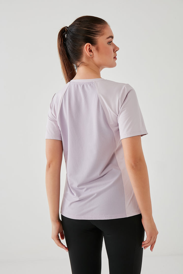DKN Light Purple Cropped Sided T-Shirt