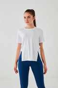 DKN White Cropped Sided T-Shirt
