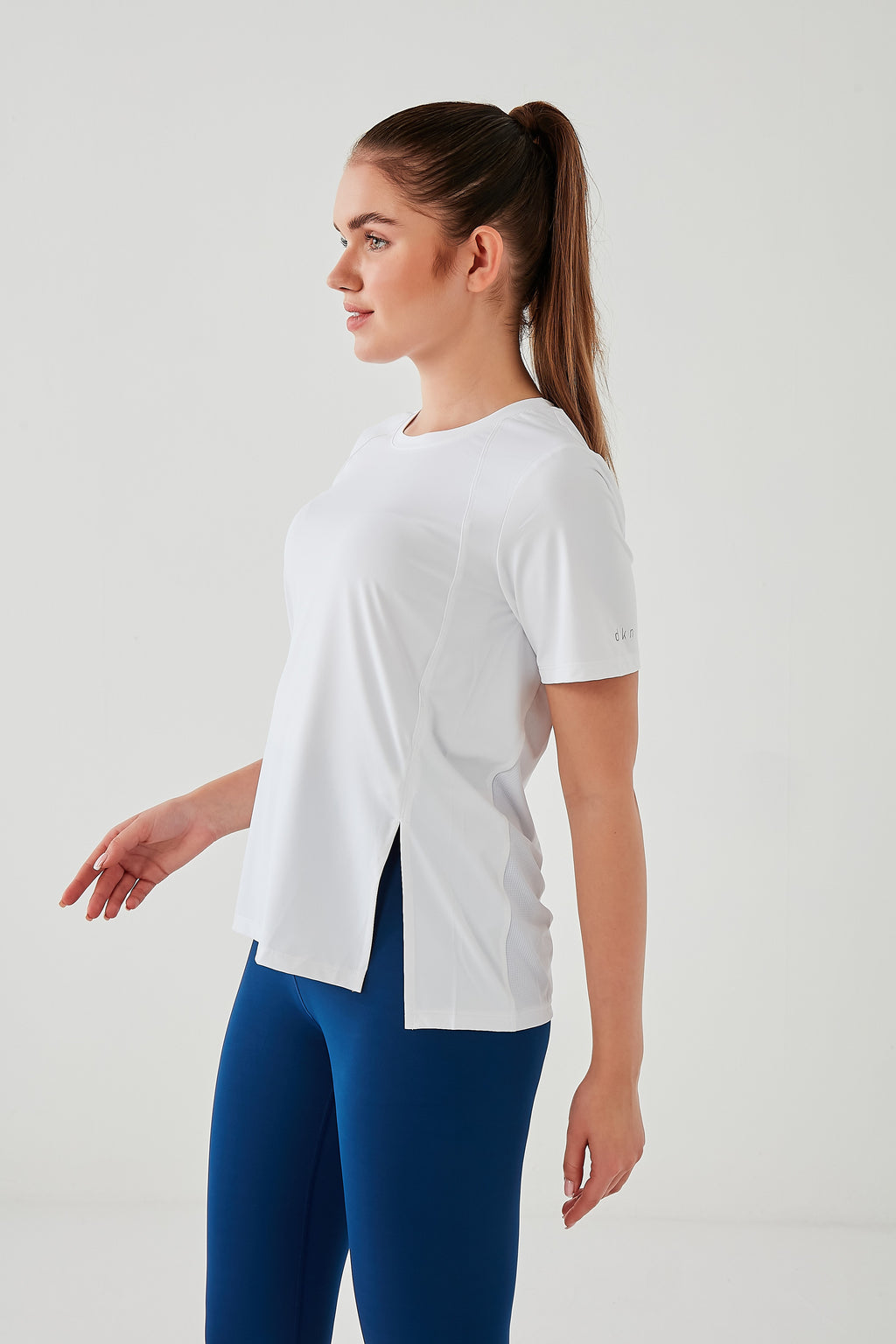 DKN White Cropped Sided T-Shirt