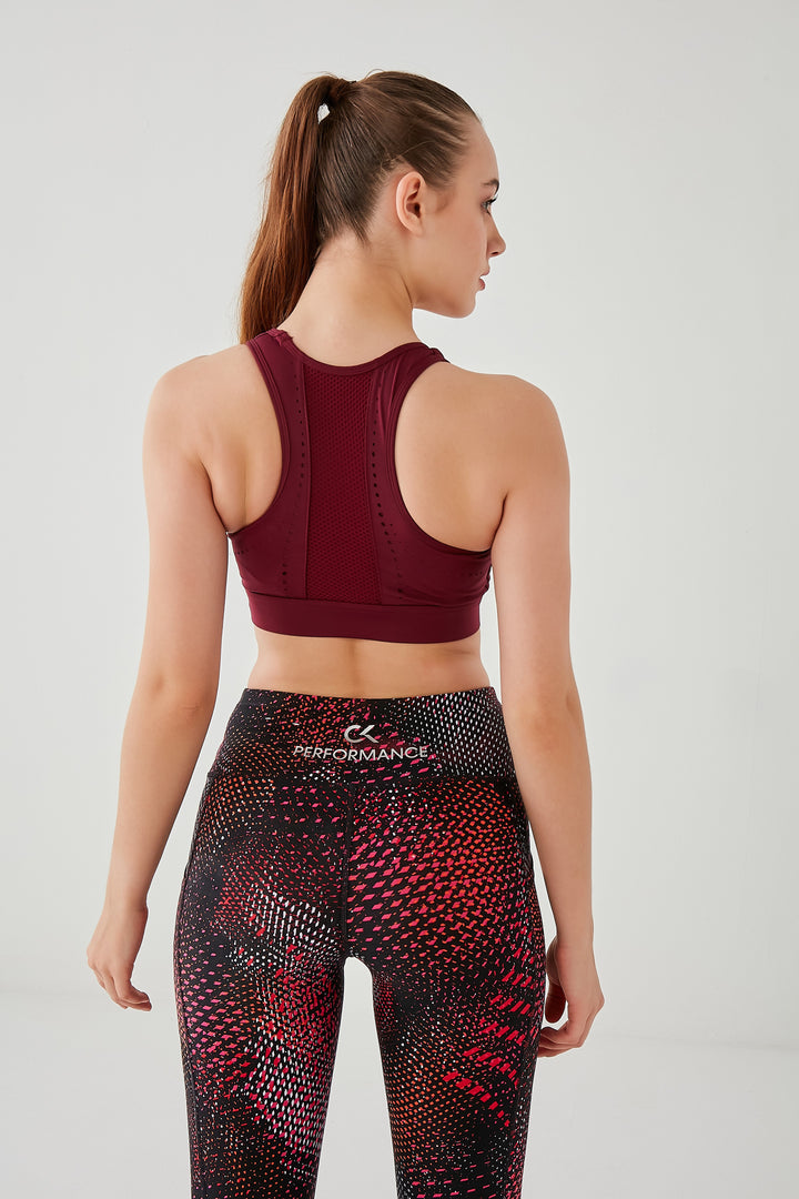 DKN High Support Sports Bra in Maroon