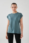 DKN Turquoise Cropped Back Top