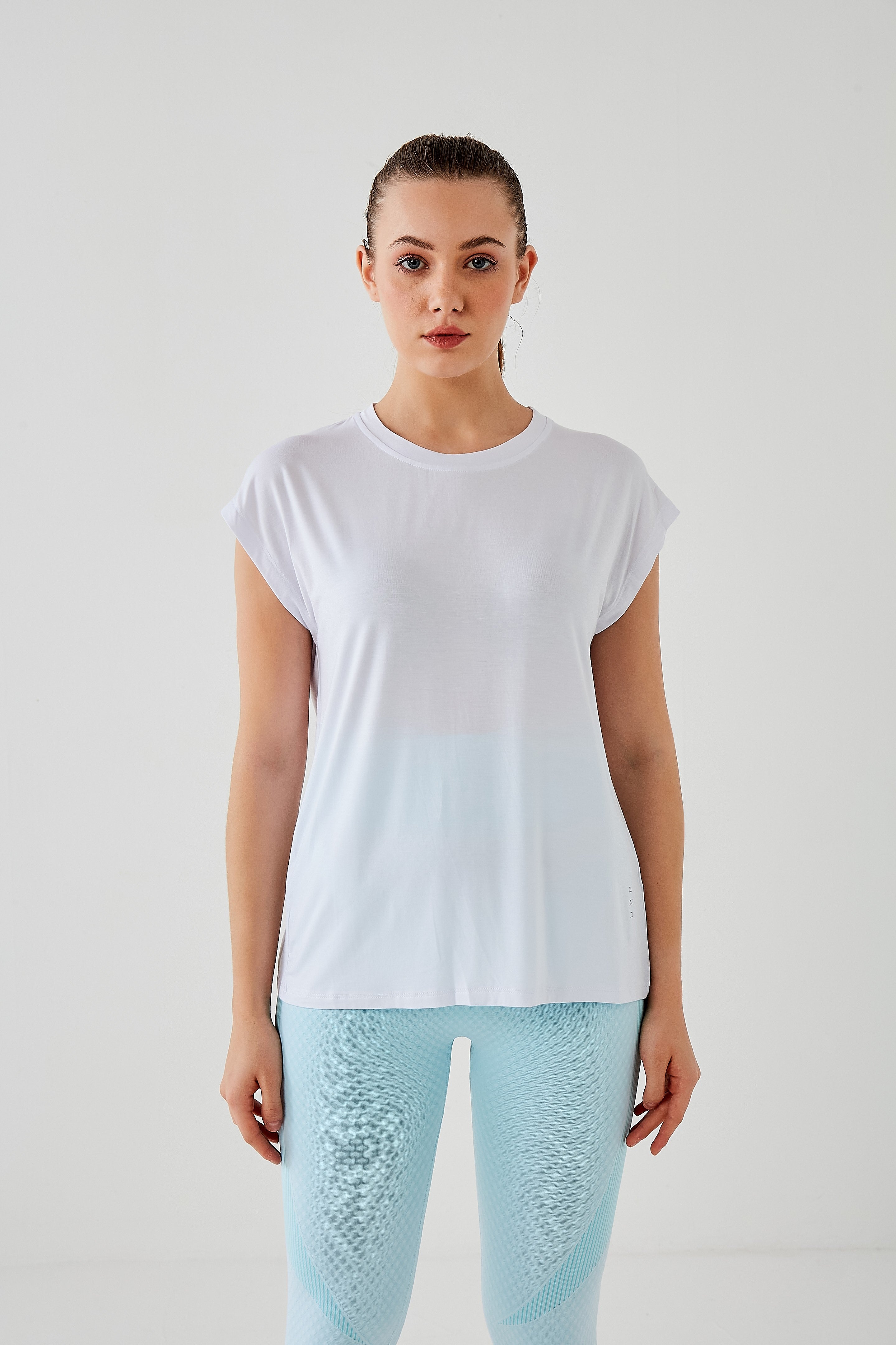 DKN White Cropped Back Top