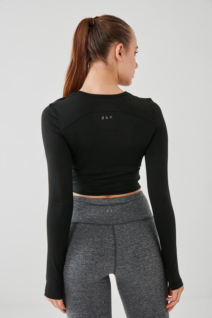 DKN Black Workout in Style Crop Top