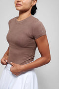 DKN Brown Cloud 9 Crop Top