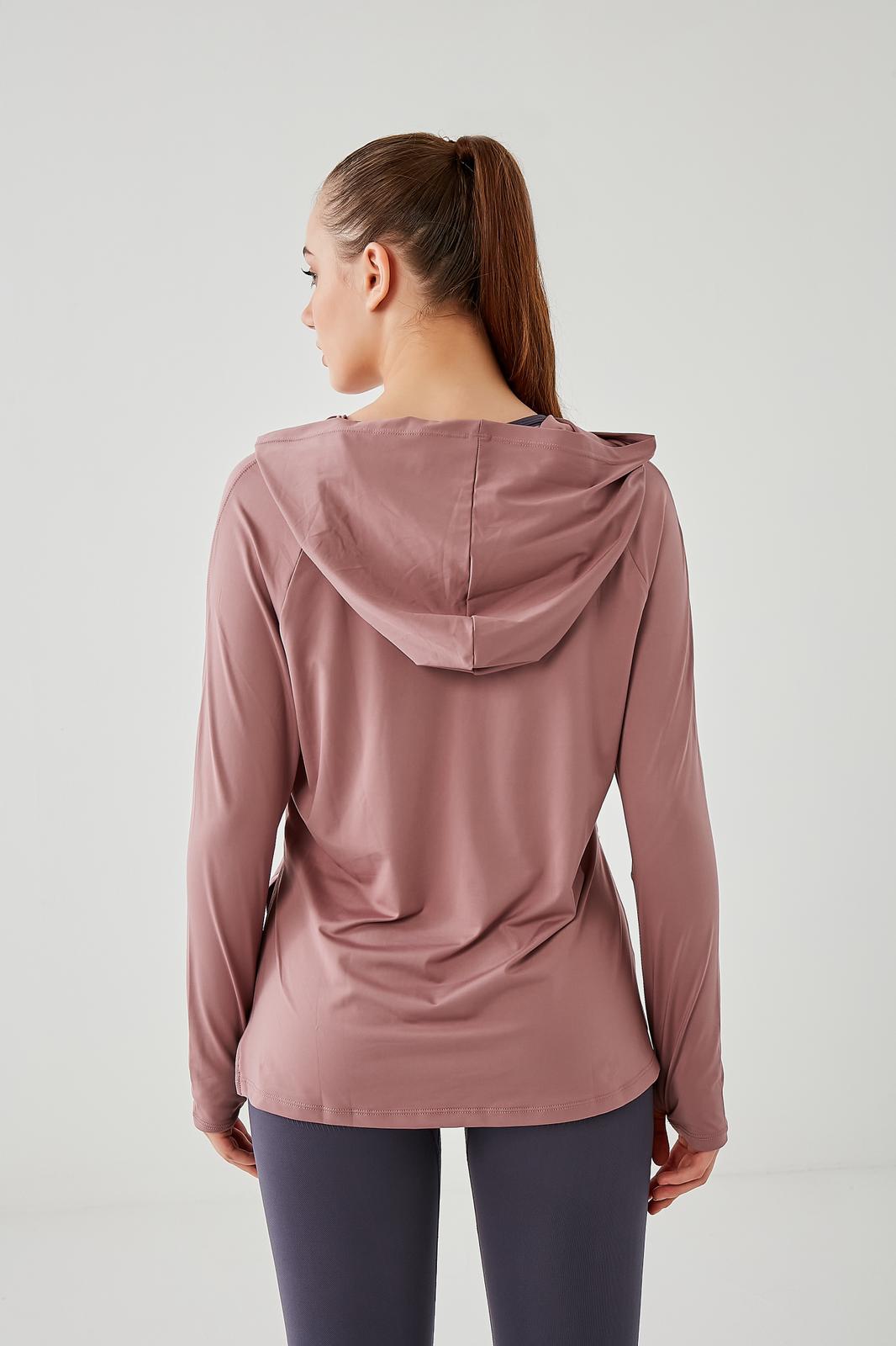 DKN Cropped Sided Hoodie in Pink