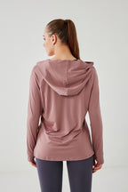 DKN Cropped Sided Hoodie in Pink