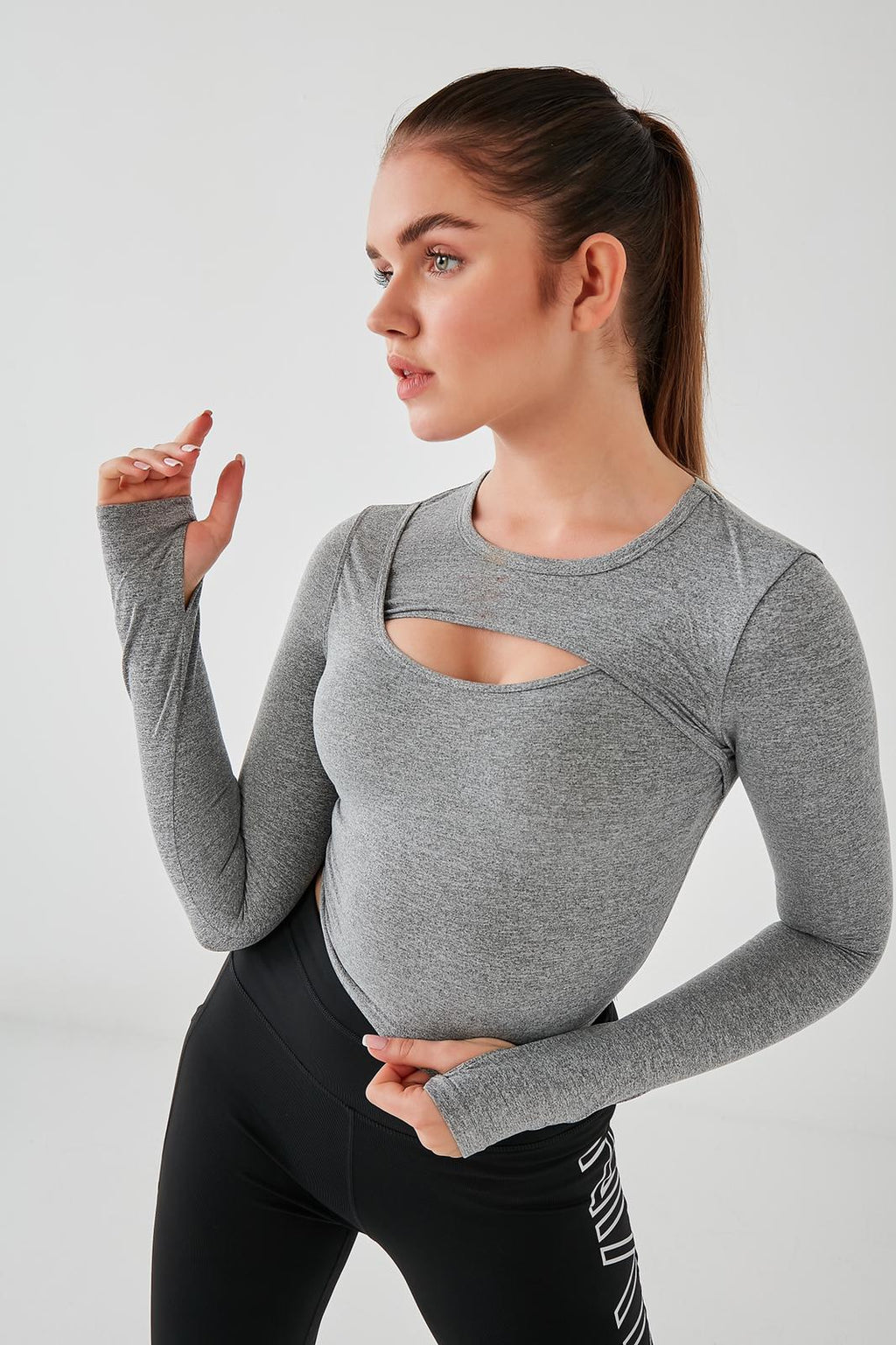 DKN Grey Workout in Style Crop Top