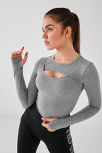 DKN Grey Workout in Style Crop Top