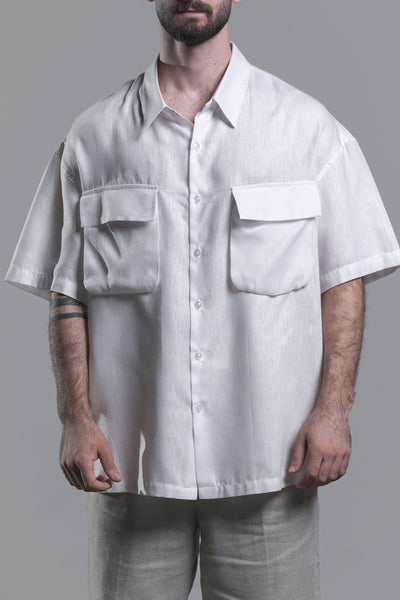 White Linen Shirt with two pockets
