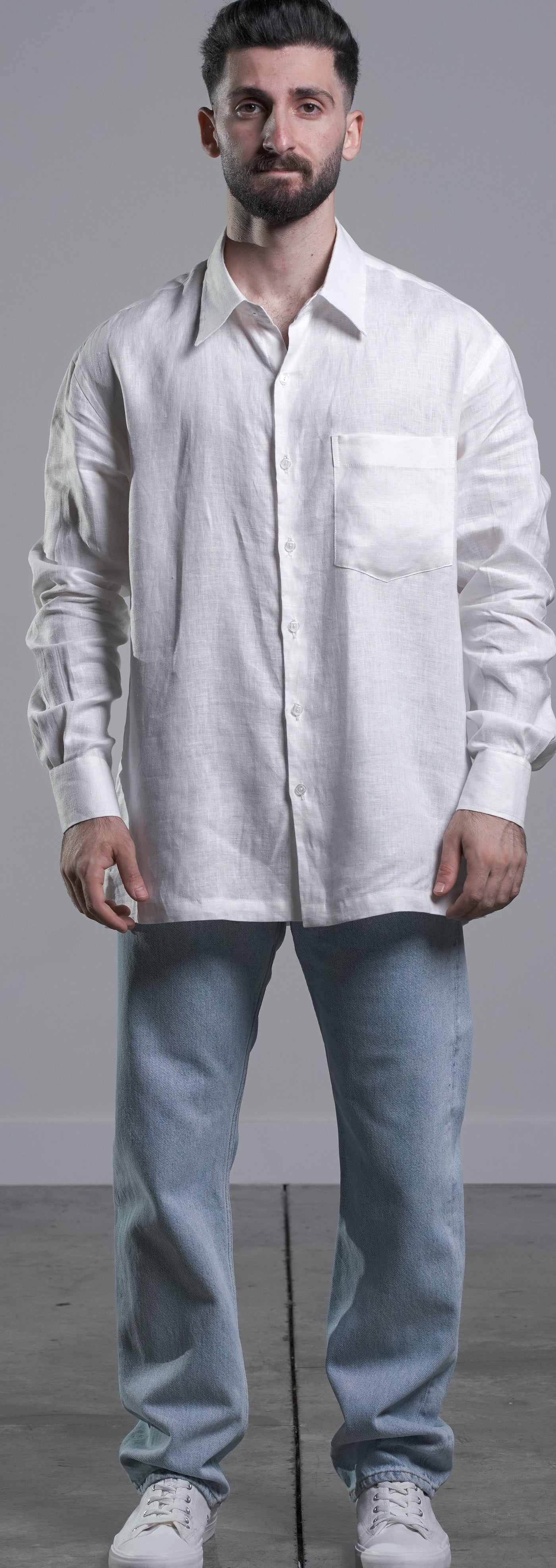 White Linen Shirt with pocket