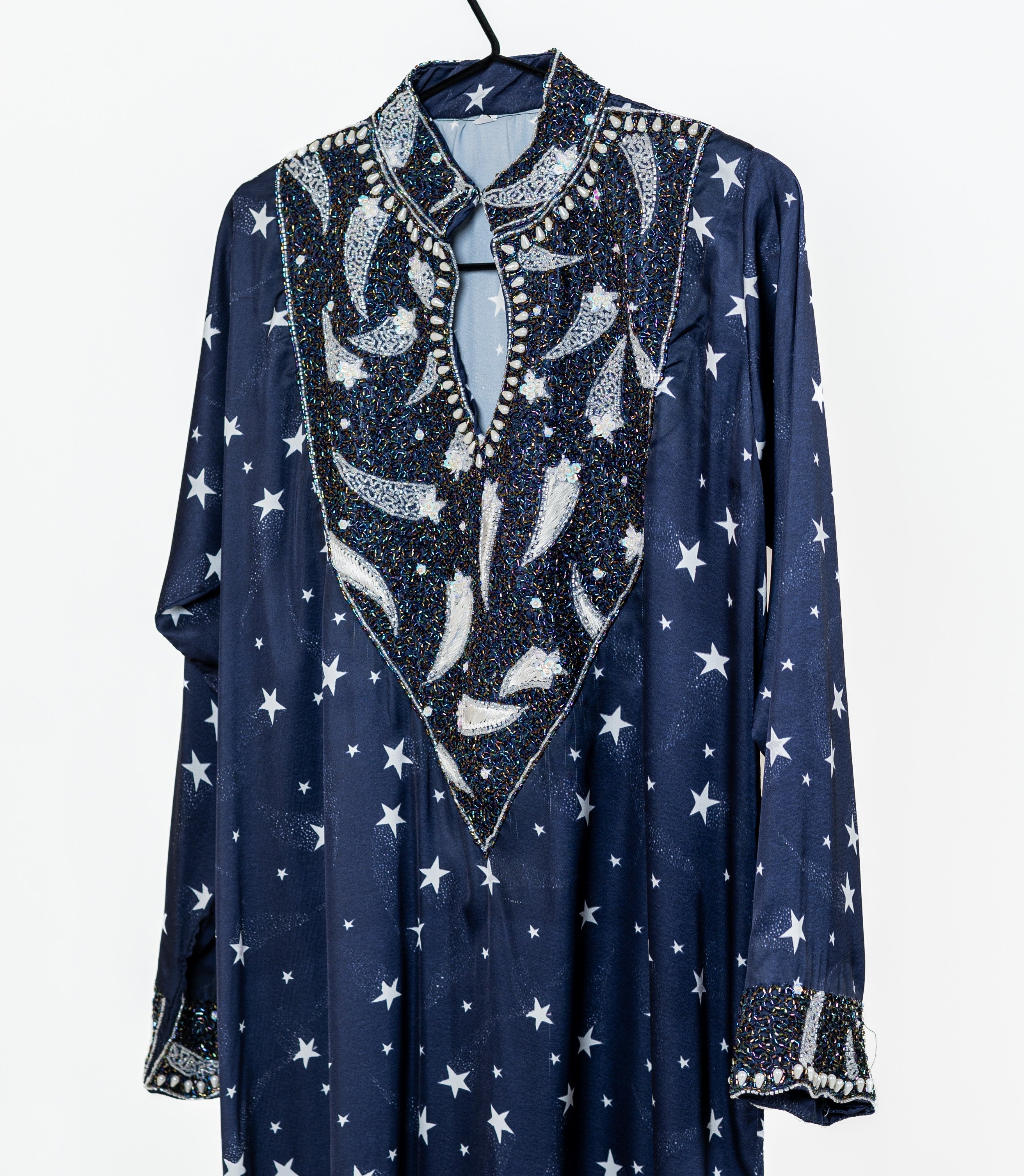Navy Blue Star Collared Mukhwar
