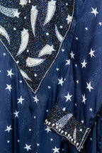 Navy Blue Star Collared Mukhwar