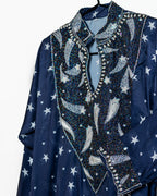 Navy Blue Star Collared Mukhwar