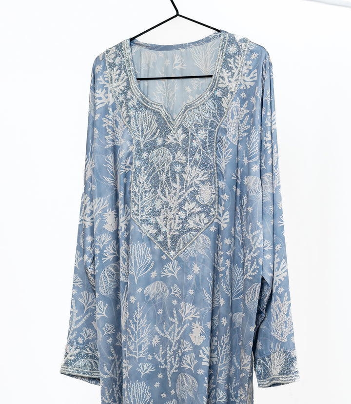 Misty Blue Coral Mukhwar