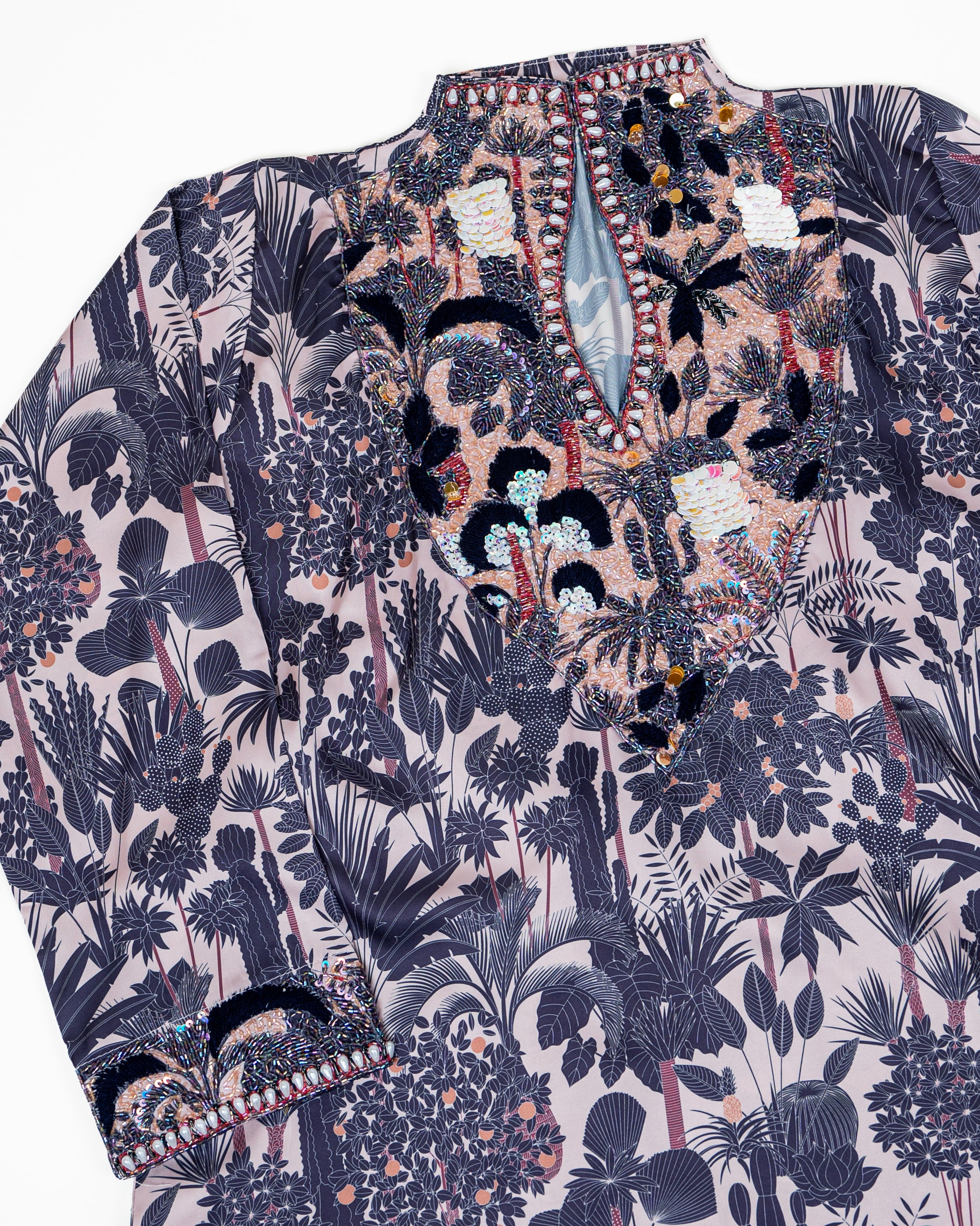 Blush Palm High Neck Mukhwar