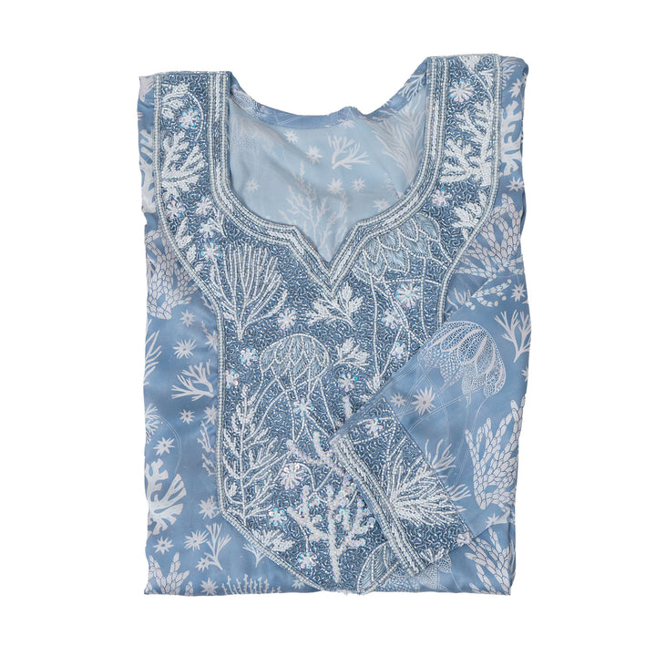 Misty Blue Coral Mukhwar