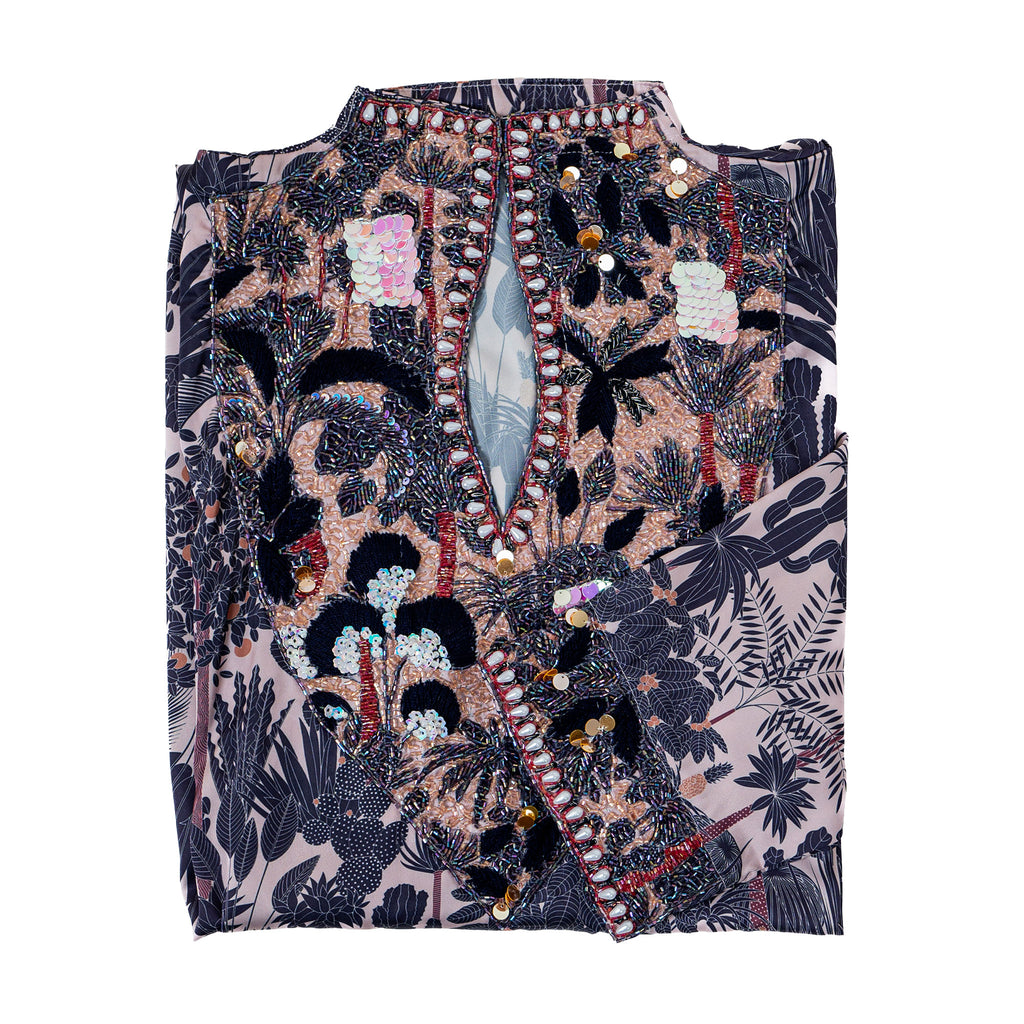 Blush Palm High Neck Mukhwar