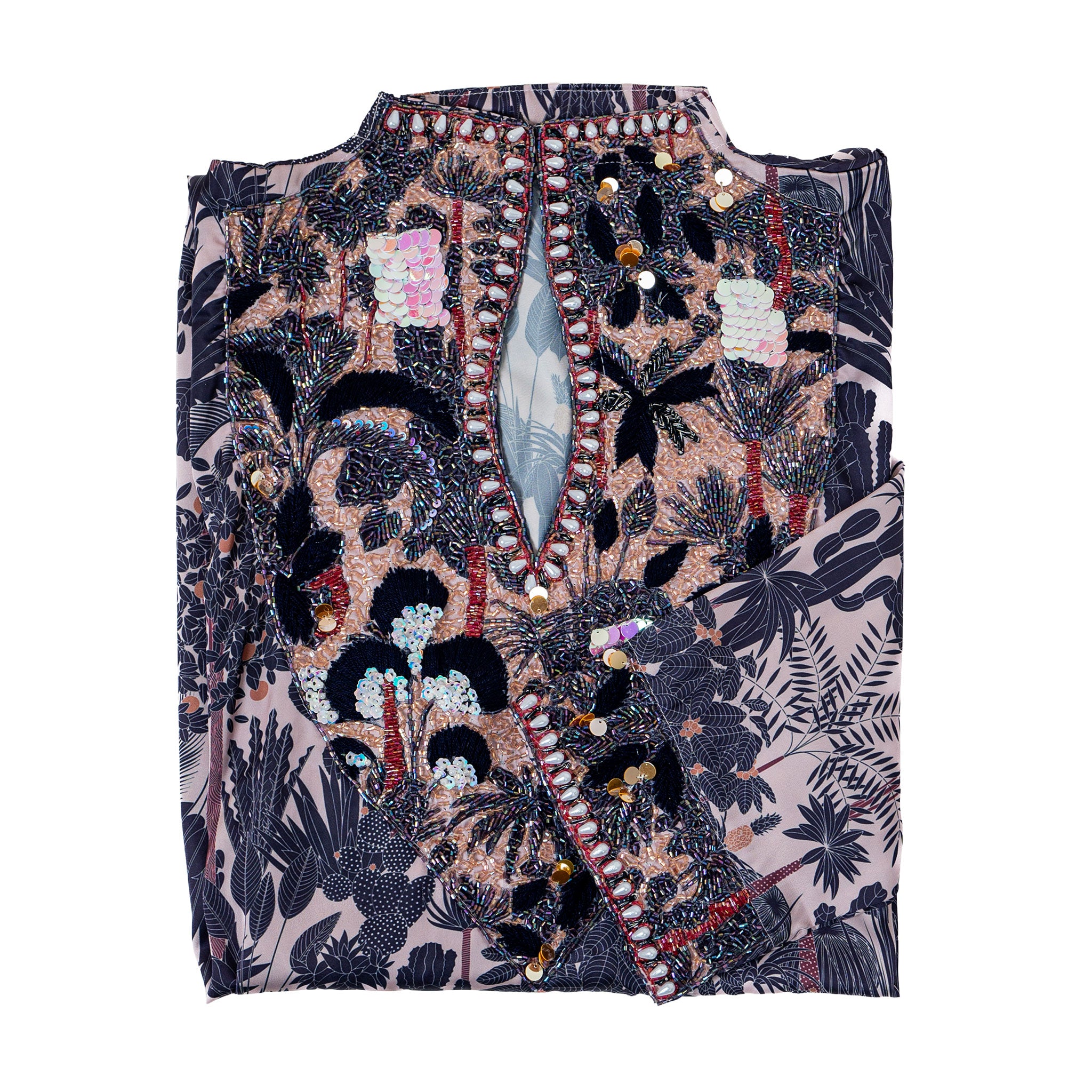 Blush Palm High Neck Mukhwar