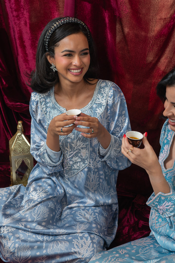 Misty Blue Coral Mukhwar