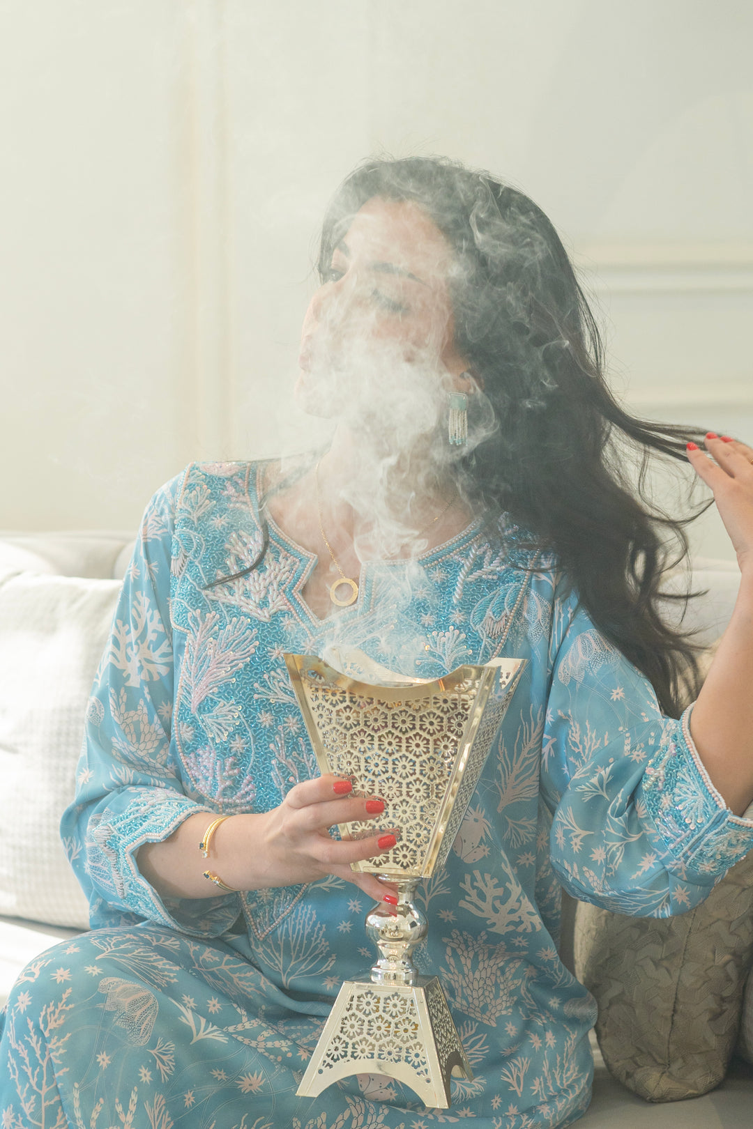 Turquoise Coral Mukhwar