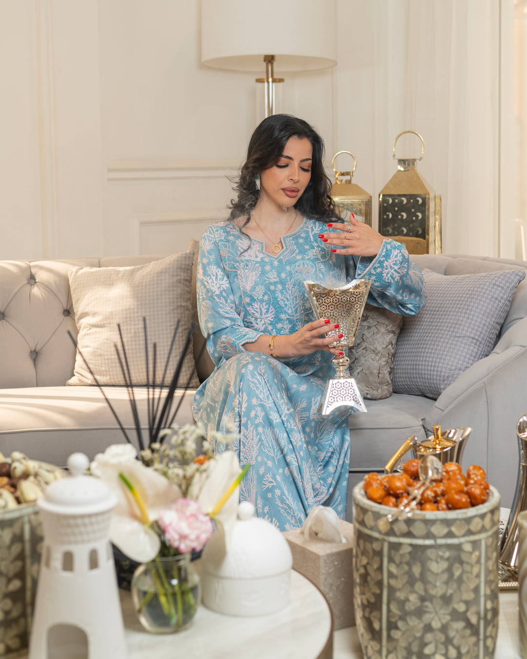 Turquoise Coral Mukhwar