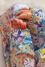 Multicolor Floral Collared Mukhwar